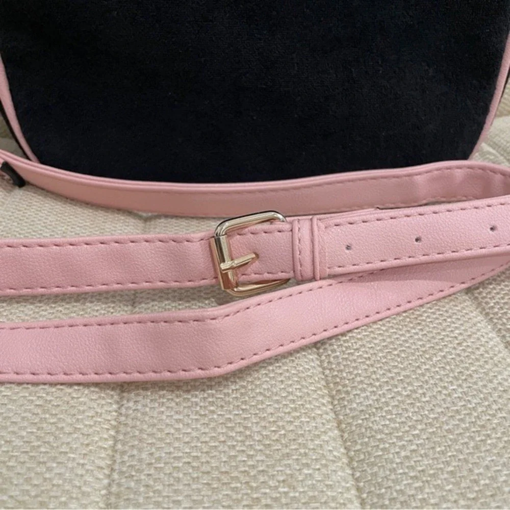 NEW Juicy Couture Black‎ Terry Butterfly Rhinestone Camera Bag Crossbody Pink